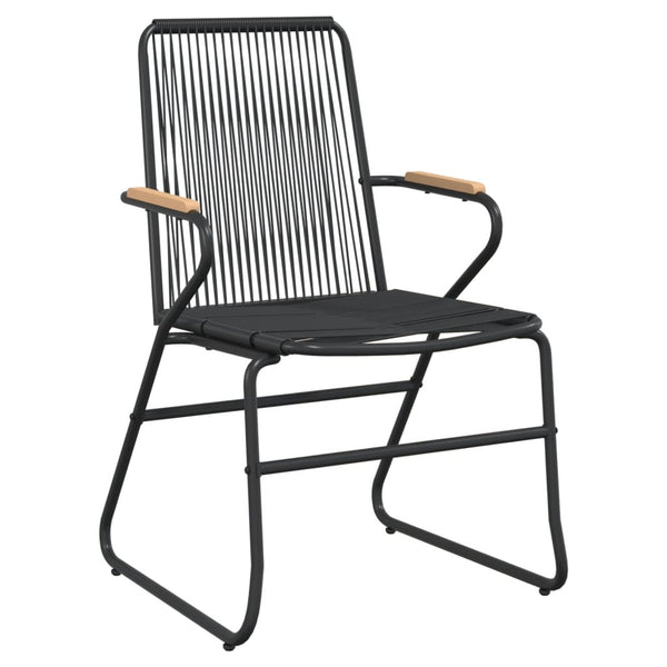 vidaXL 5-piece Garden Dining Set Black PVC Rattan