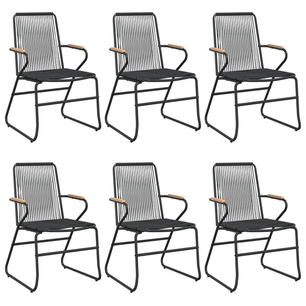 vidaXL 7-Piece Garden Dining Set Black PVC Rattan