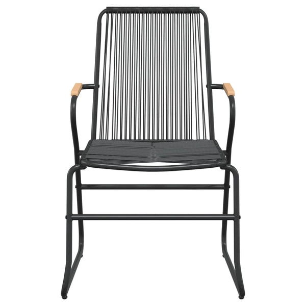 vidaXL 7-Piece Garden Dining Set Black PVC Rattan