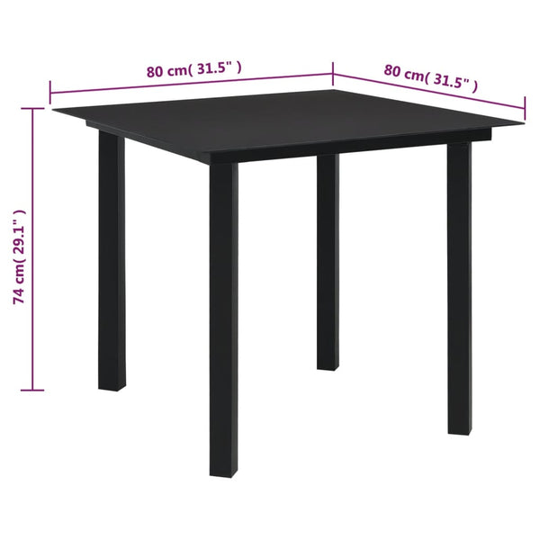 vidaXL 5-piece Garden Dining Set Black PVC Rattan