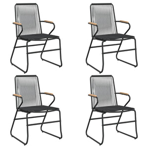 vidaXL 5-piece Garden Dining Set Black PVC Rattan