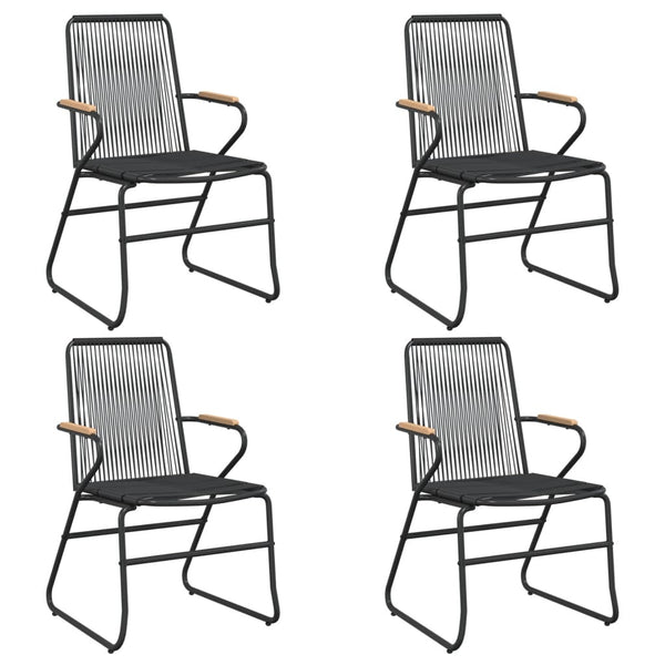 vidaXL 5-piece Garden Dining Set Black PVC Rattan