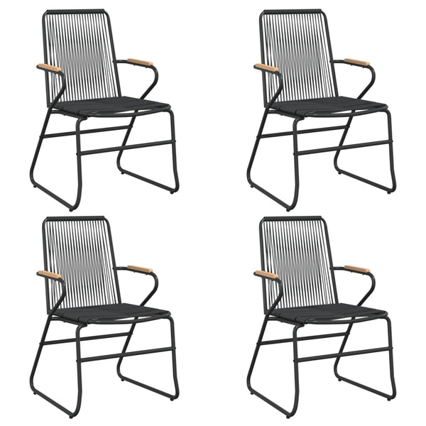 vidaXL 5-piece Garden Dining Set Black PVC Rattan