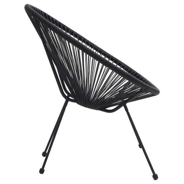 vidaXL 3-Piece Garden Dining Set PVC Rattan Black