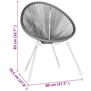 vidaXL 3-Piece Garden Dining Set PVC Rattan Black