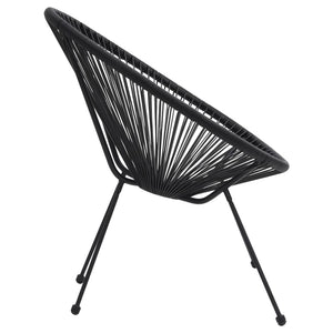 vidaXL 5-Piece Garden Dining Set PVC Rattan Black