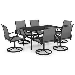 vidaXL 7-Piece Garden Dining Set Textilene and Steel