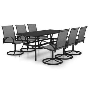 vidaXL 7-Piece Garden Dining Set Textilene and Steel