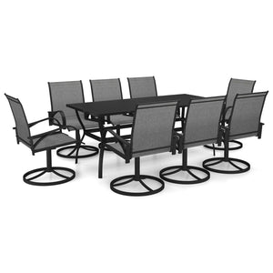 vidaXL 9-piece Outdoor Dining Set Textilene and Steel