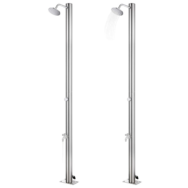 vidaXL Garden Shower 215 cm Stainless Steel
