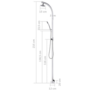 vidaXL Outdoor Shower 215 cm Aluminum