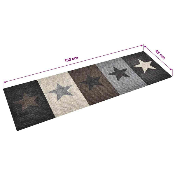 vidaXL Kitchen Floor Mat Washable Star 45x150 cm