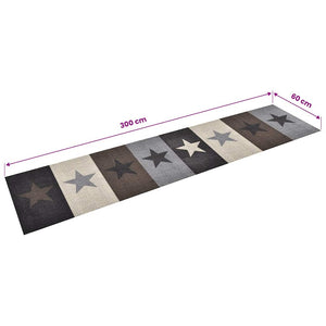 vidaXL Washable Kitchen Runner Stars 60x300 cm