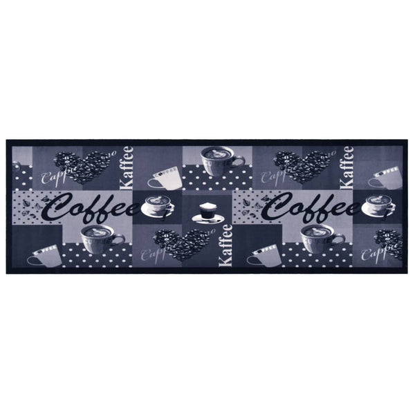 vidaXL Kitchen Floor Mat Washable Coffee Blue 45x150 cm
