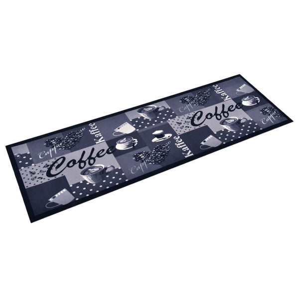 vidaXL Washable Kitchen Runner Coffee Blue 60x180 cm
