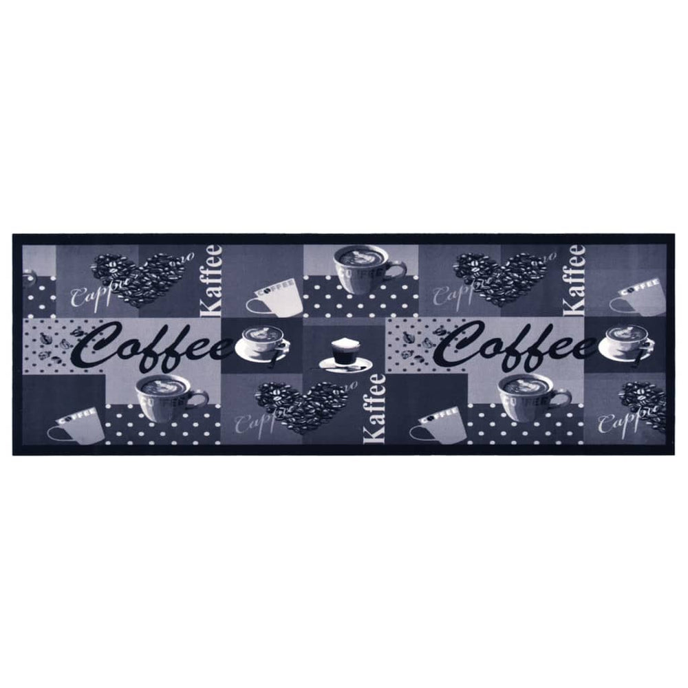 vidaXL Washable Kitchen Rug Coffee Blue 60x300 cm