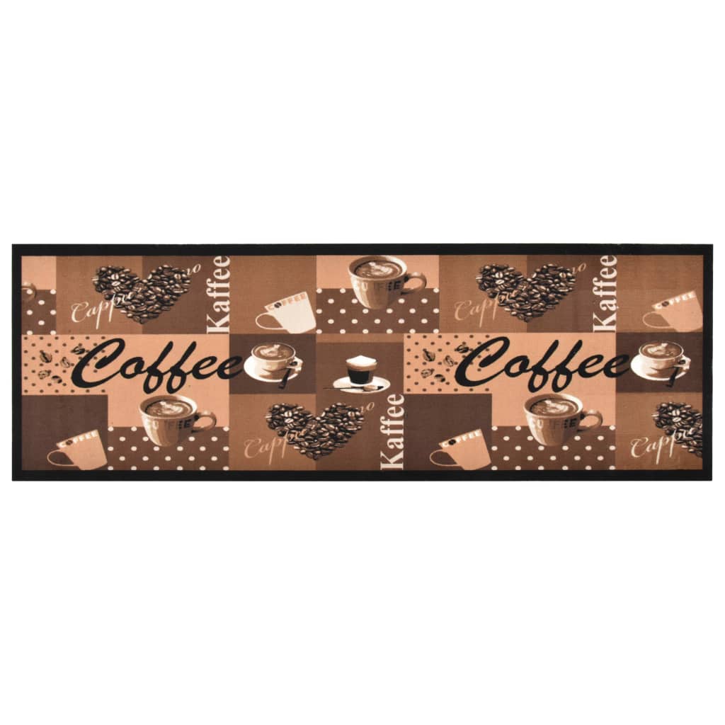 vidaXL Washable Kitchen Runner Coffee Brown 60x300 cm