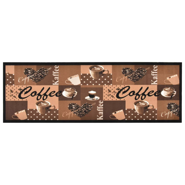 vidaXL Washable Kitchen Runner Coffee Brown 60x300 cm