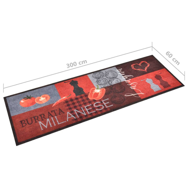 vidaXL Washable Kitchen Runner Tomatoes 60x300 cm