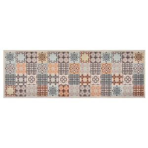 vidaXL Washable Kitchen Rug Mosaic Multicolored 45x150 cm