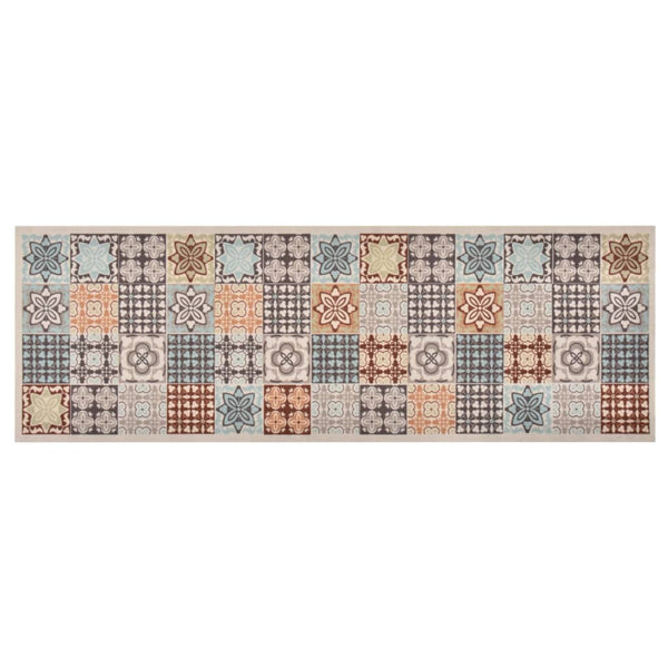 vidaXL Washable Kitchen Runner Mosaic Multicolored 60x300 cm