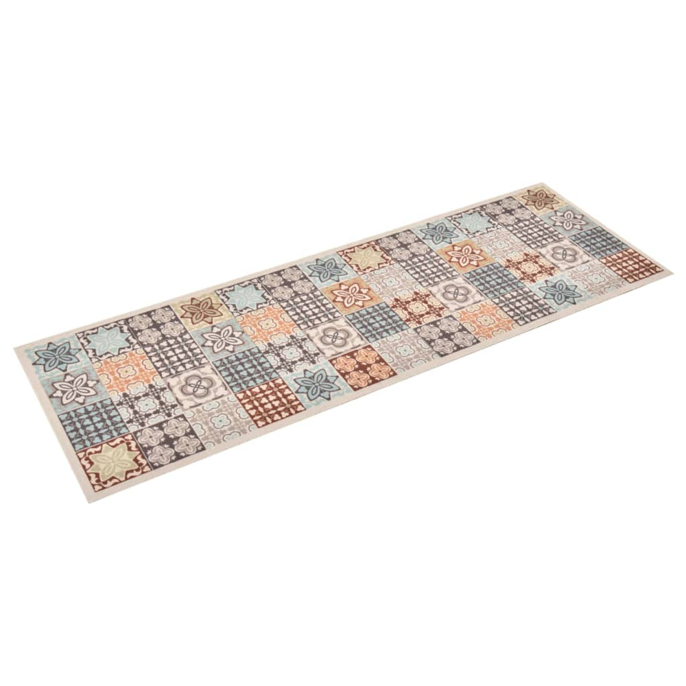 vidaXL Washable Kitchen Runner Mosaic Multicolored 60x300 cm