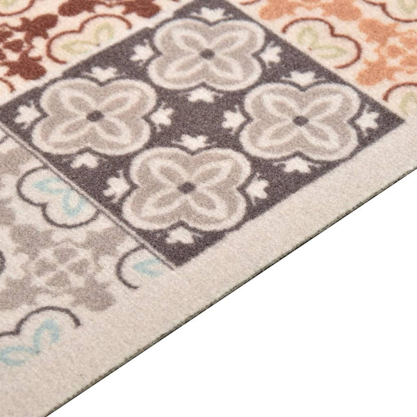 vidaXL Washable Kitchen Runner Mosaic Multicolored 60x300 cm