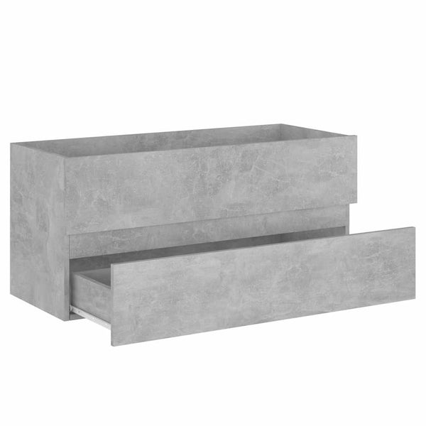 Badmöbel Set Betongrau mit Spiegel