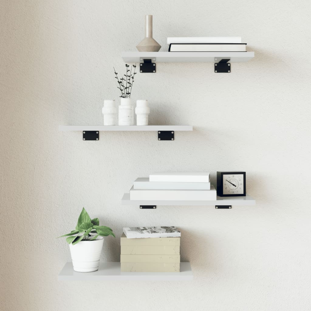 vidaXL Bookshelf Boards 4 pcs. High Gloss White 40x20x1.5 cm