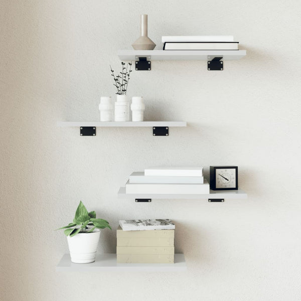 vidaXL Bookshelf Boards 4 pcs. High Gloss White 40x20x1.5 cm