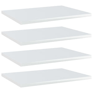 vidaXL Bookshelf Boards 4 pcs High Gloss White 40x30x1.5 cm