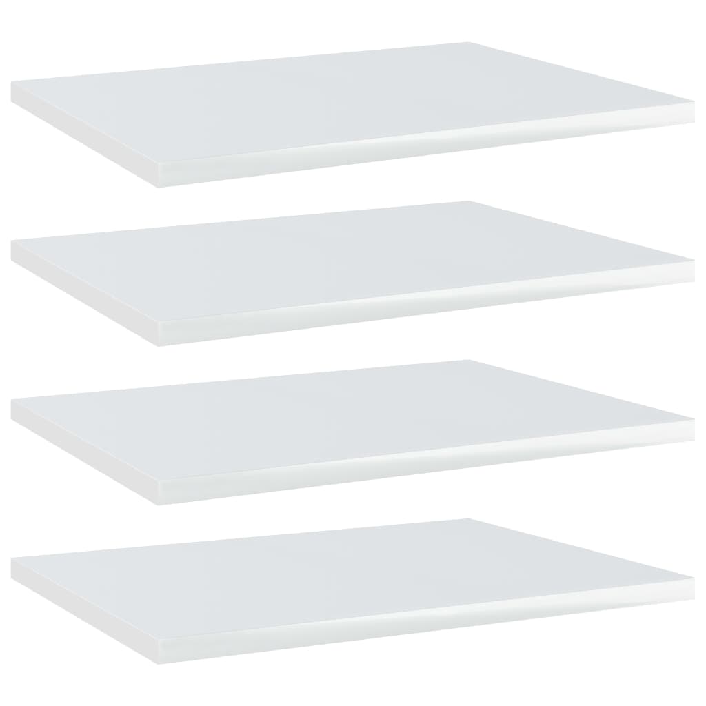 vidaXL Bookshelf Boards 4 pcs High Gloss White 40x30x1.5 cm