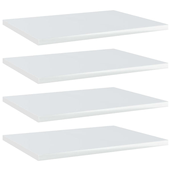 vidaXL Bookshelf Boards 4 pcs High Gloss White 40x30x1.5 cm