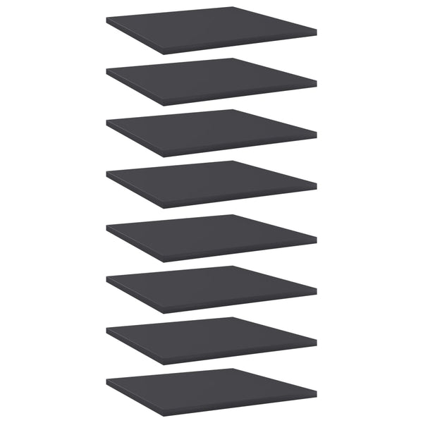 vidaXL Bookshelf Boards 8 pcs Grey 40x40x1.5 cm Engineered Wood