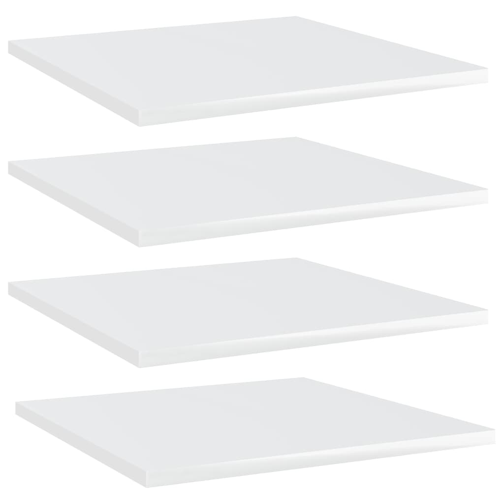 vidaXL Bookshelf Boards 4 pcs. High Gloss White 40x40x1.5 cm
