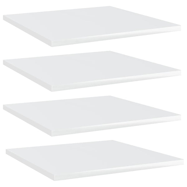 vidaXL Bookshelf Boards 4 pcs. High Gloss White 40x40x1.5 cm