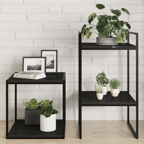 vidaXL Bookshelf Boards 8 pcs High Gloss Black 40x40x1.5 cm
