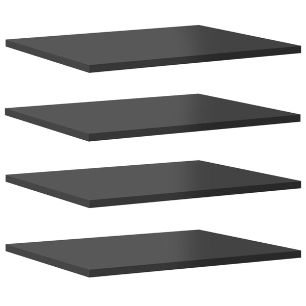 vidaXL Bookshelf Boards 4 pcs High Gloss Grey 40x50x1.5 cm