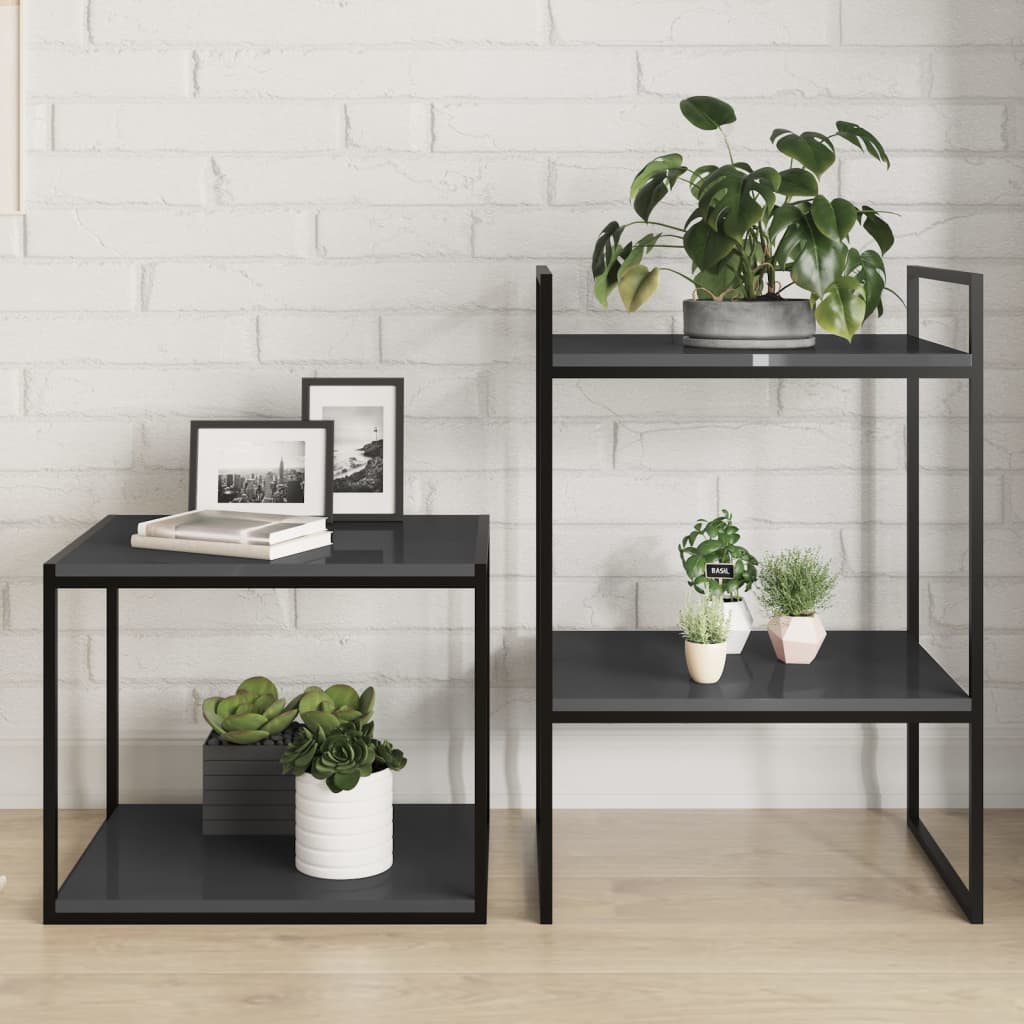 vidaXL Bookshelf Boards 4 pcs High Gloss Grey 40x50x1.5 cm