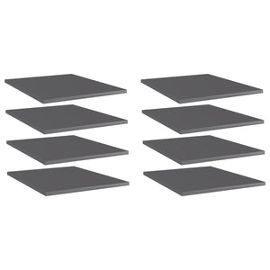 vidaXL Bookshelf Boards 8 pcs. High Gloss Grey 40x50x1.5 cm