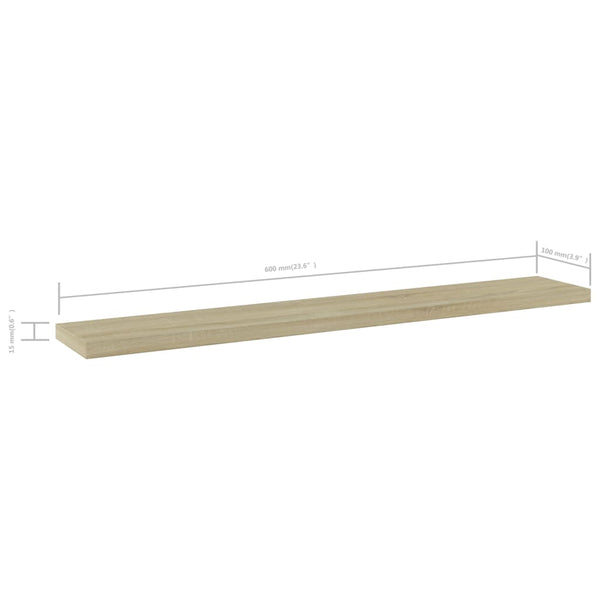 vidaXL Bookshelf Boards 4 pcs Sonoma Oak 60x10x1.5 cm