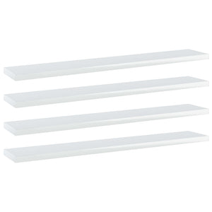 vidaXL Bookshelf Boards 4 pcs. High Gloss White 60x10x1.5 cm