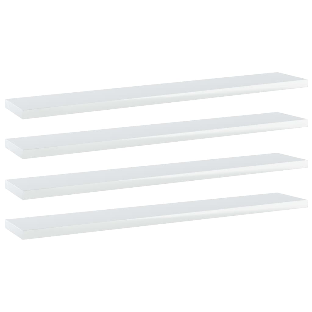 vidaXL Bookshelf Boards 4 pcs. High Gloss White 60x10x1.5 cm