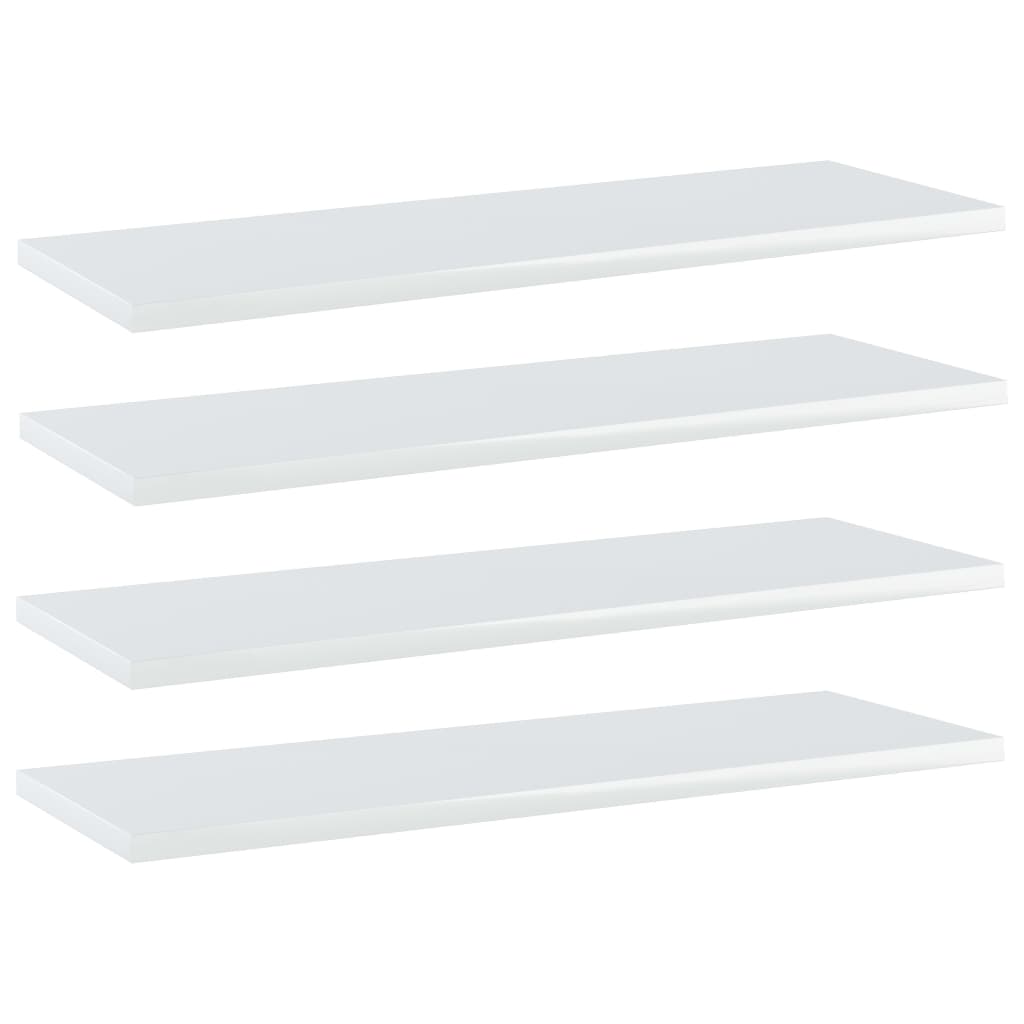 vidaXL Bookshelf Boards 4 pcs. High Gloss White 60x20x1.5 cm