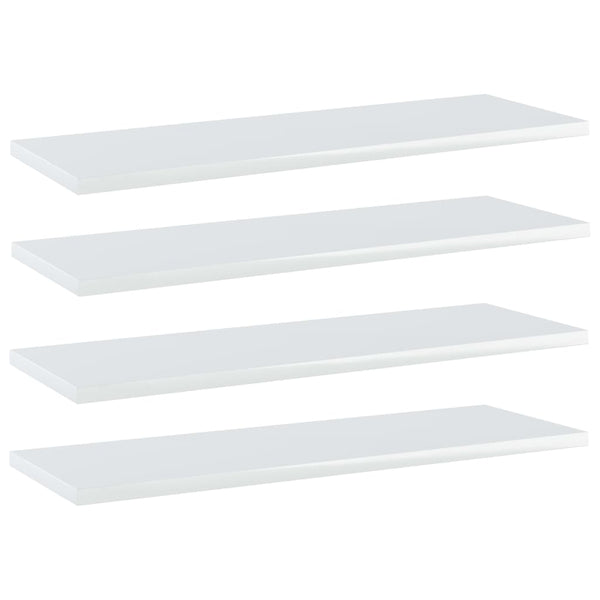 vidaXL Bookshelf Boards 4 pcs. High Gloss White 60x20x1.5 cm