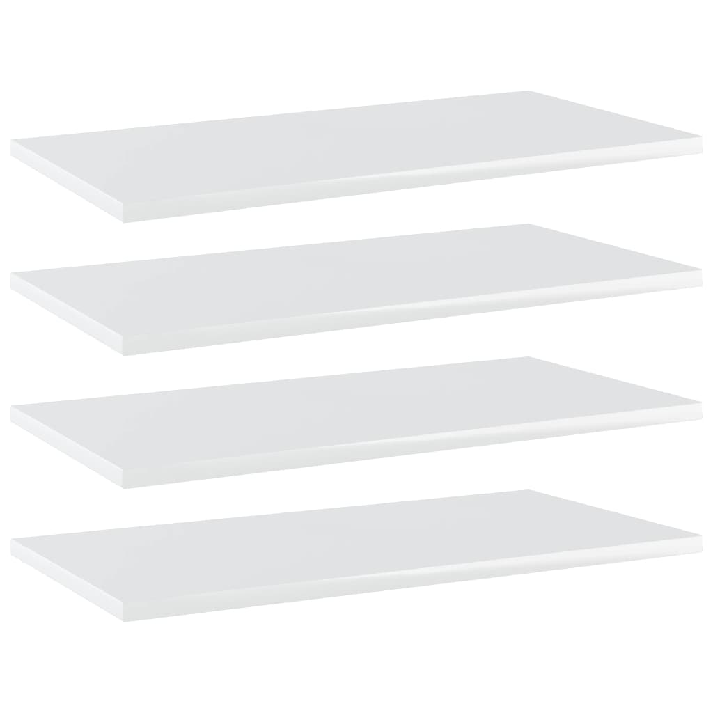 vidaXL Bookshelf Boards 4 pcs High Gloss White 60x30x1.5 cm