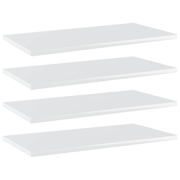 vidaXL Bookshelf Boards 4 pcs High Gloss White 60x30x1.5 cm