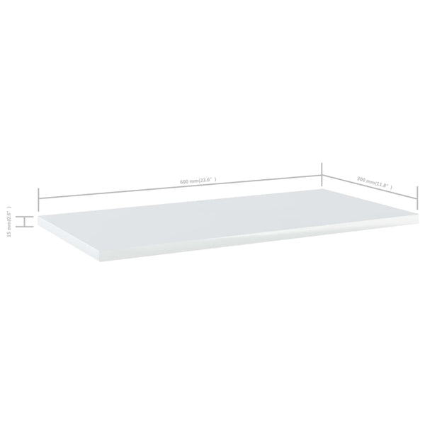 vidaXL Bookshelf Boards 4 pcs High Gloss White 60x30x1.5 cm