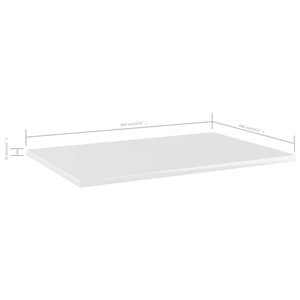 vidaXL Bookshelf shelves 4 pcs. High gloss white 60x40x1.5 cm
