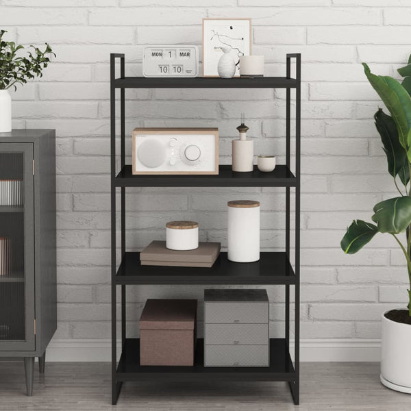 vidaXL Bookshelf Boards 4 pcs High Gloss Black 60x40x1.5 cm